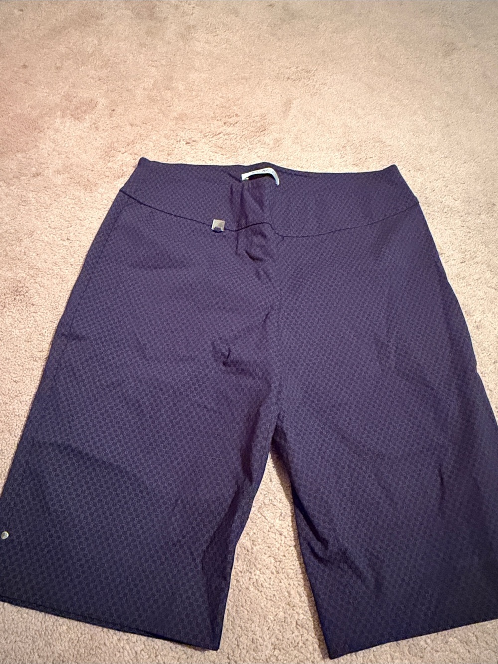 Women’s Navy Textured Bermuda Shorts